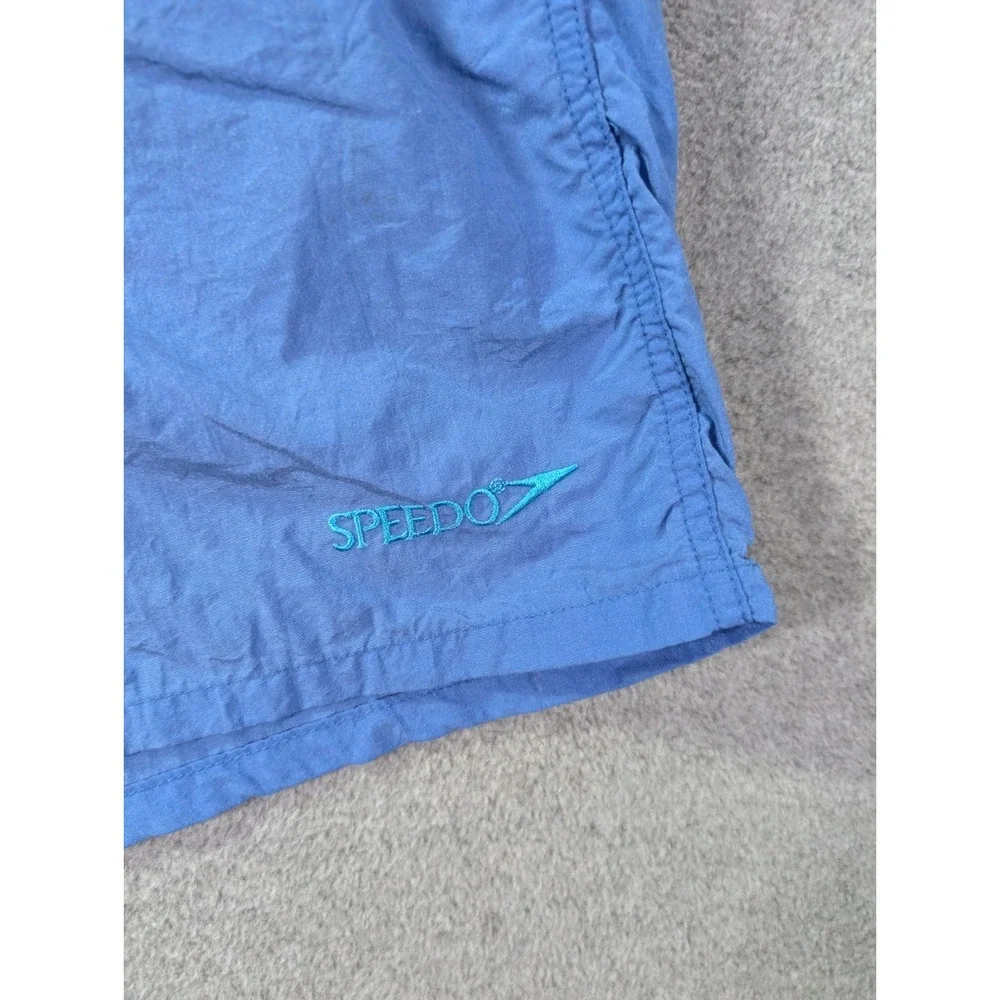 VTG Speedo Swim Trunks Men's Large Blue Mesh Lined Nylon Beach 90s Made Taiwan